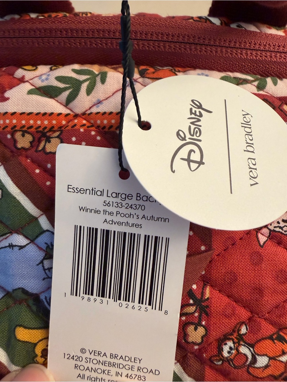 NWT Winnie the Pooh Vera Bradley Essential Backpack- “Autumn Treasures” 2026 - Picture 3 of 14